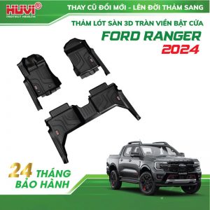 THẢM SÀN HUVI NHỰA TPE TRÀN VIỀN 3D CHO FORD RANGER 2023-2025