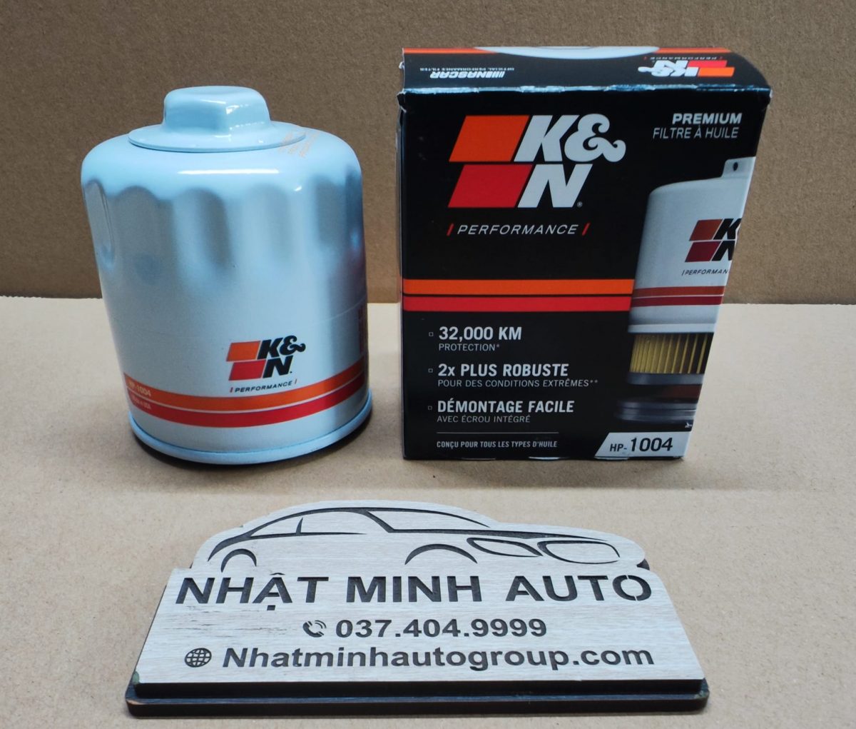 LỌC NHỚT HIỆU SUẤT CAO K&N HP-1004 (MỸ) CHO XE HYUNDAI & KIA