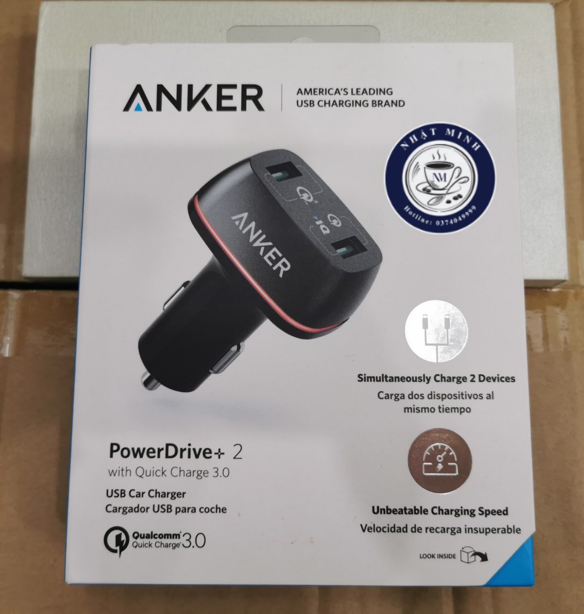 TẨU SẠC NHANH ANKER POWERDRIVE+ 2, 42W, QC 3.0