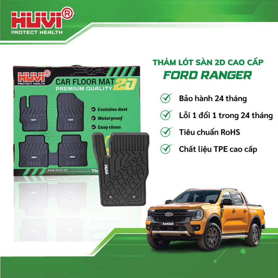 THẢM SÀN HUVI NHỰA TPE 2D CHO FORD RANGER 2023