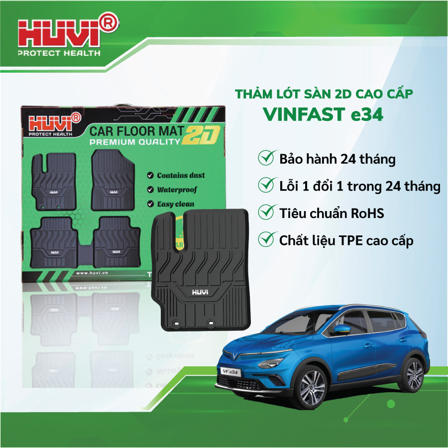 THẢM SÀN HUVI NHỰA TPE 2D CHO VINFAST E34