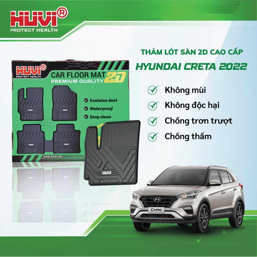 THẢM SÀN HUVI NHỰA TPE 2D CHO HYUNDAI CRETA 2022+